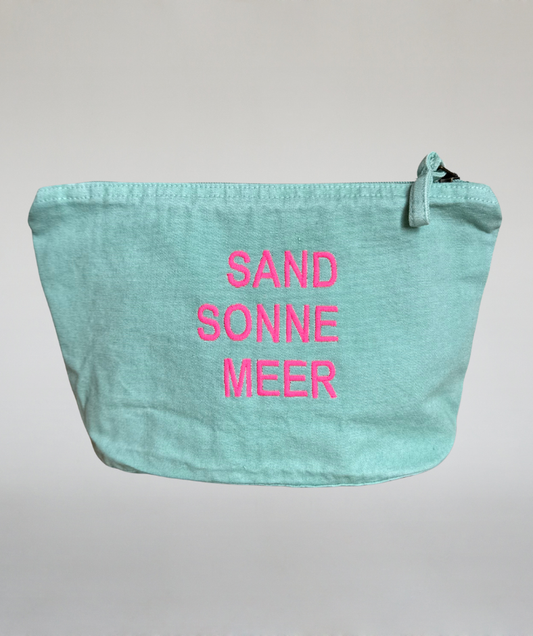 Kulturtasche mint "Sand Sonne Meer"