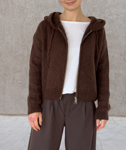 Strickjacke mit Reißverschluss "Braun"