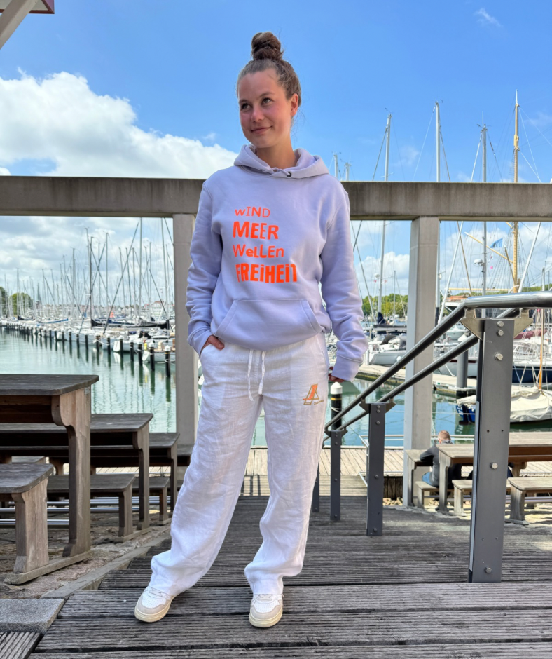 Hoodie lilac "Wind Meer Wellen Freiheit“