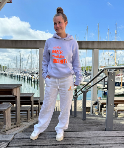 Hoodie lilac "Wind Meer Wellen Freiheit“