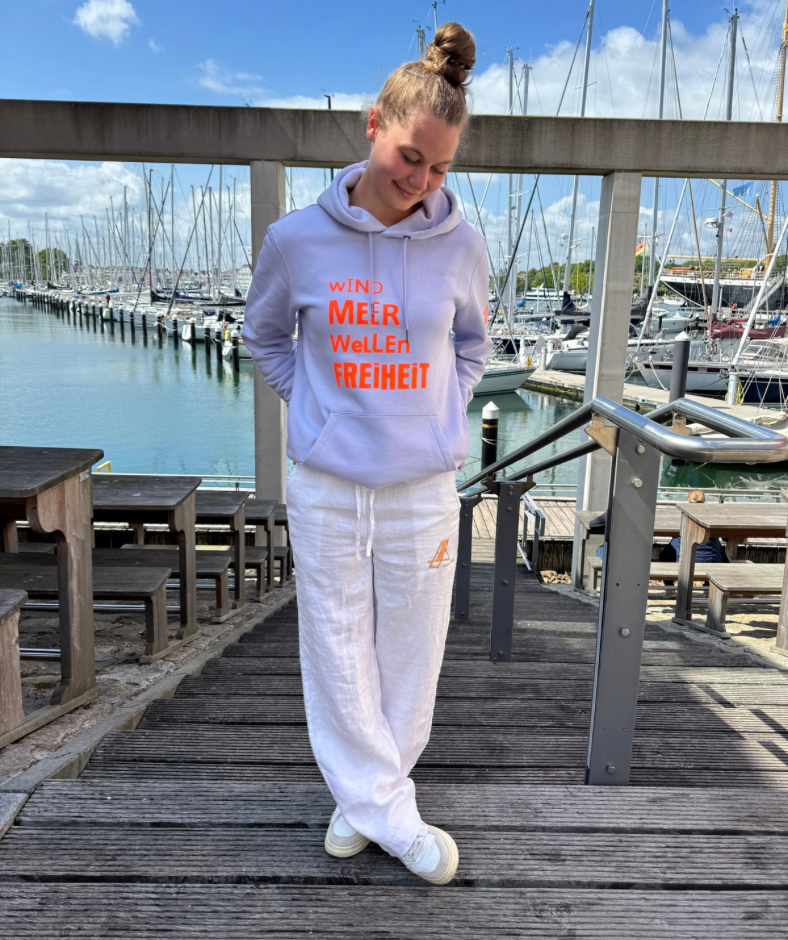 Hoodie lilac "Wind Meer Wellen Freiheit“