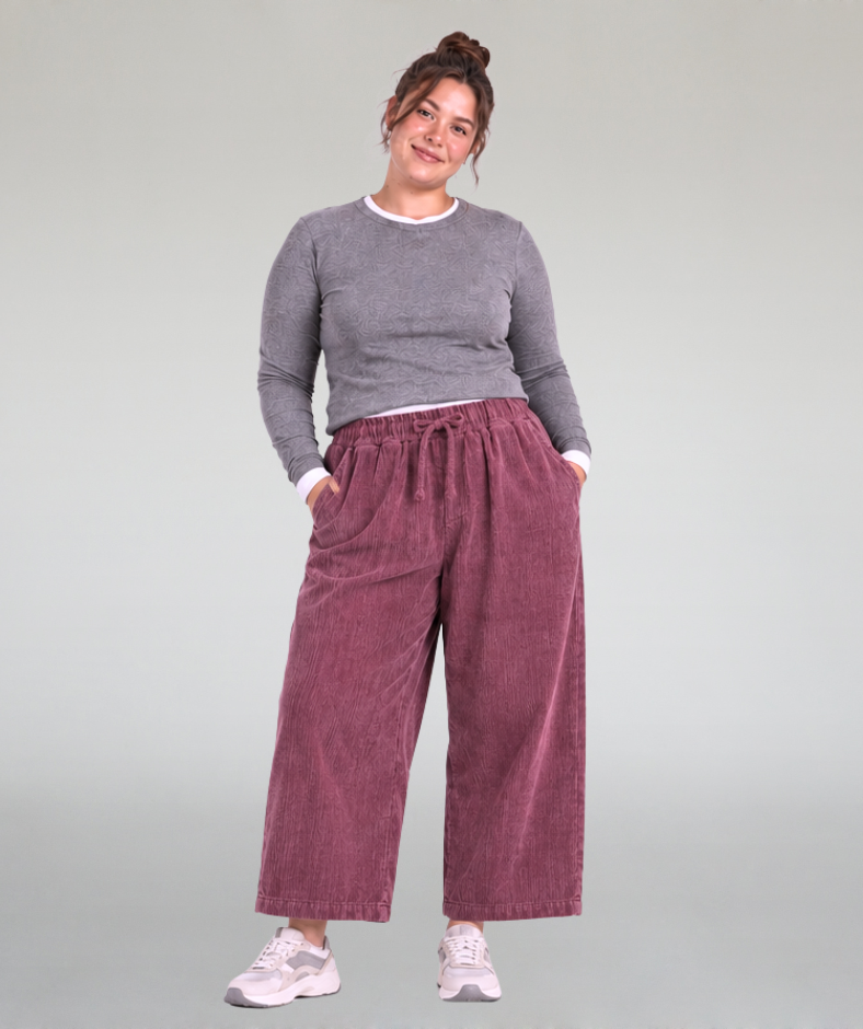 Cordhose big pockets altrosa