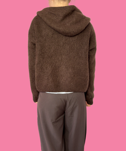 Strickjacke mit Reißverschluss "Braun"