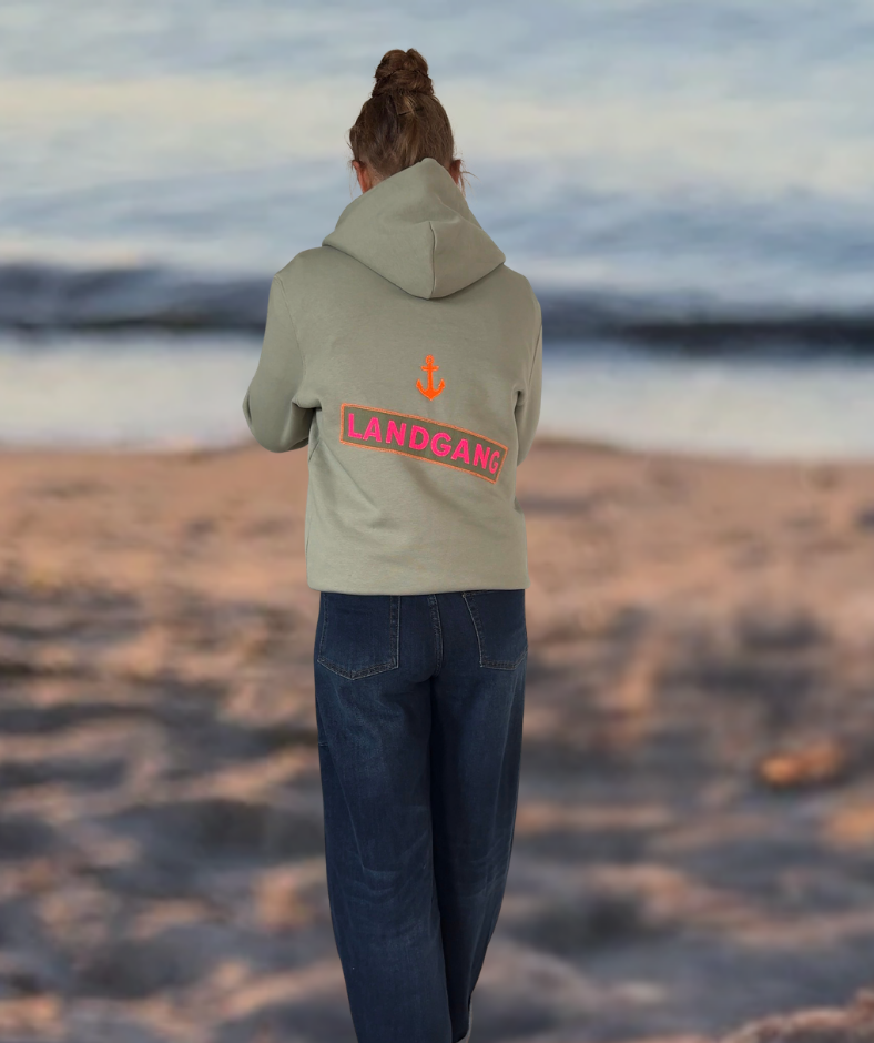 Hoodie vintage grün  "LANDGANG"