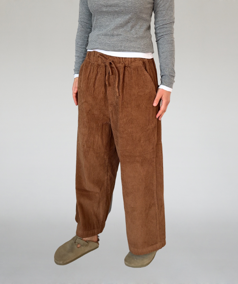 Cordhose big pockets cognac