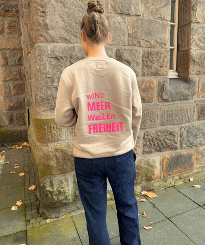 Sweatshirt Cappucino " Wind Meer Wellen Freiheit"