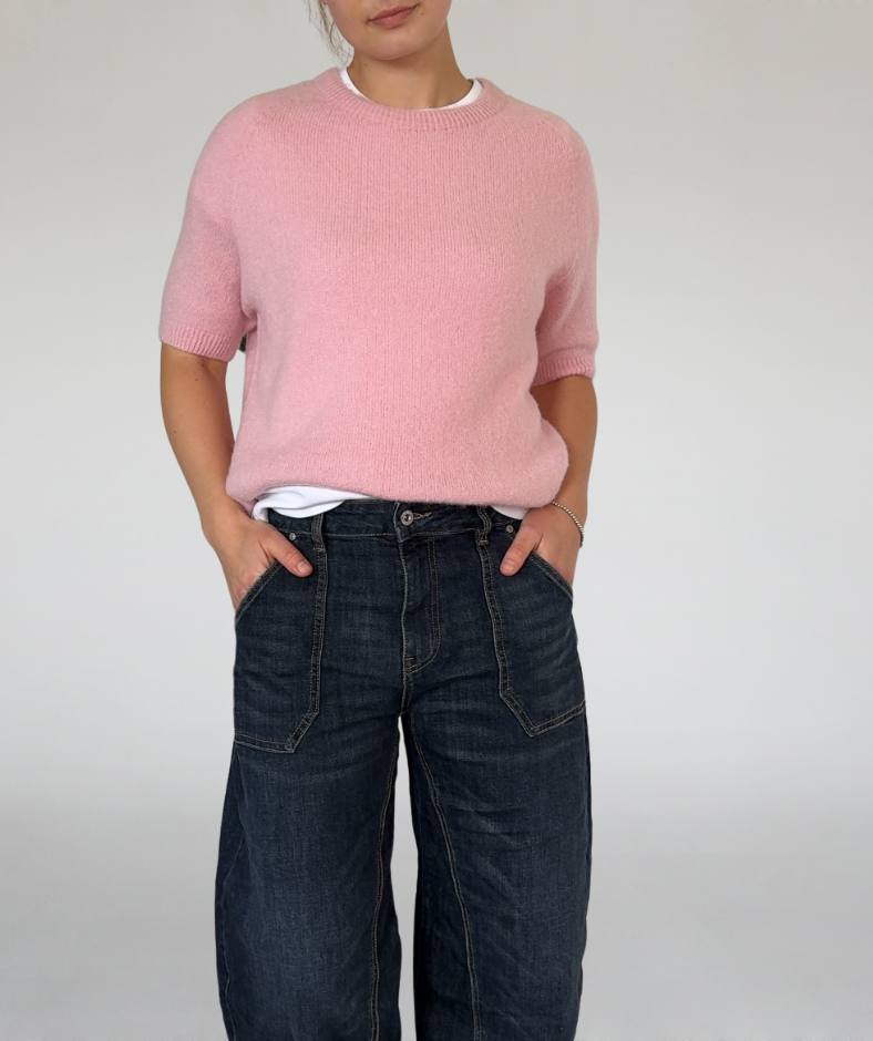 Strick T-Shirt rosa