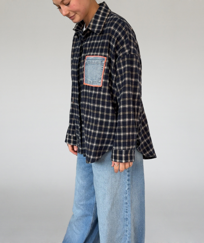Flanellhemd Karo blau Limited Edition