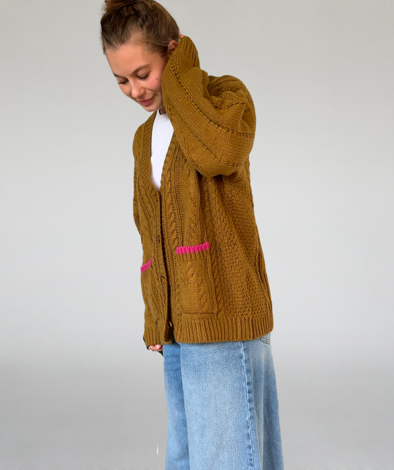 Strickjacke beige pink