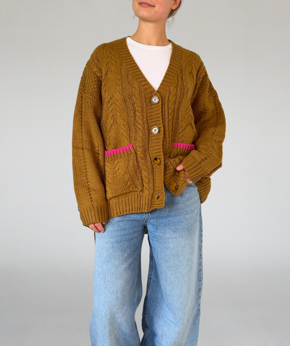 Strickjacke beige pink