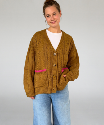 Strickjacke beige pink