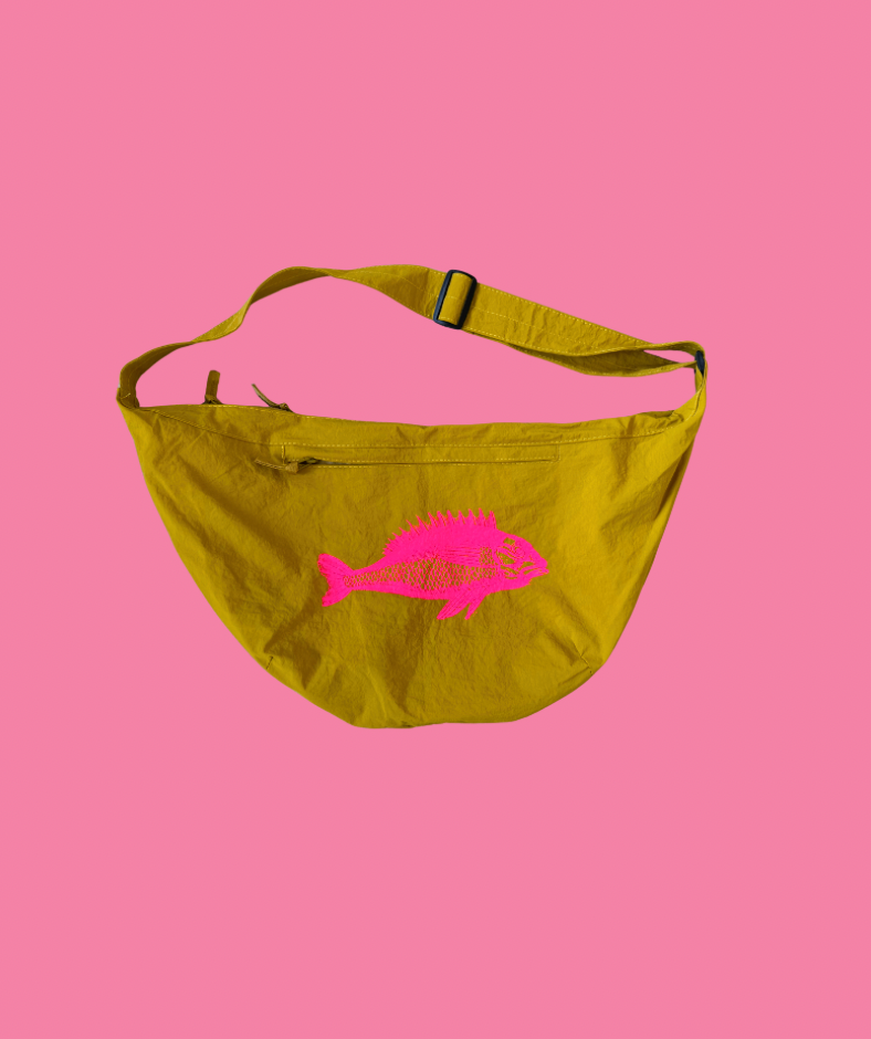 Crossbodybag Gelb "Fisch Pink"
