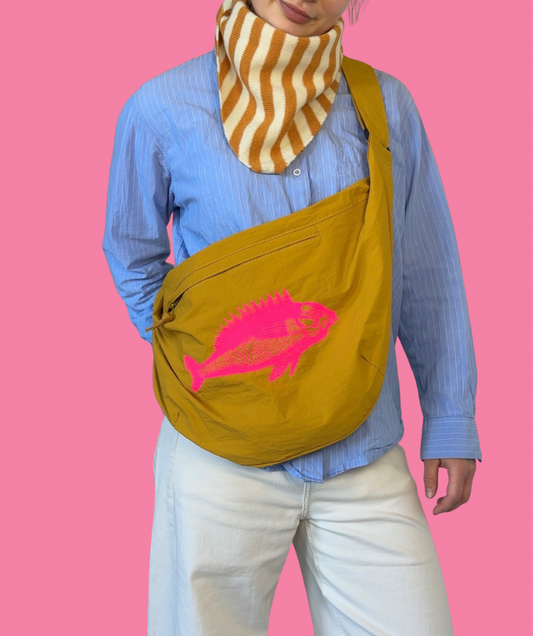 Crossbodybag Gelb "Fisch Pink"