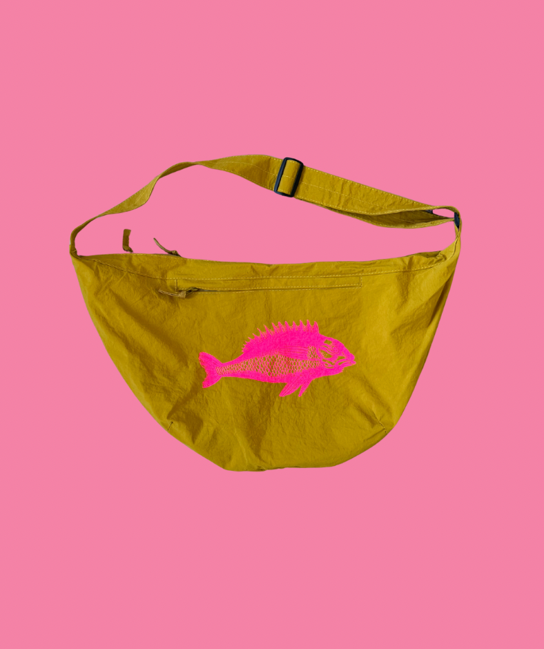 Crossbodybag Gelb "Fisch Pink"
