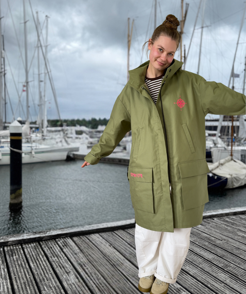 Parka Grün "Wind Meer Wellen Freiheit"