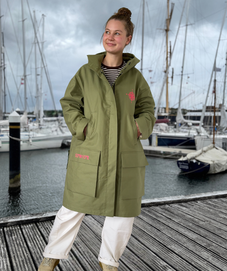 Parka Grün "Wind Meer Wellen Freiheit"
