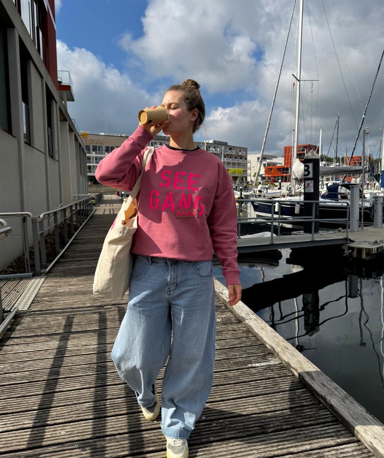 Sweatshirt altrosa "SEEGANG"