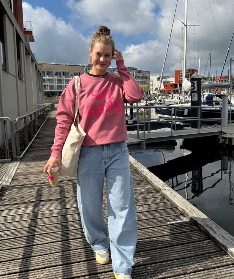 Sweatshirt altrosa "SEEGANG"
