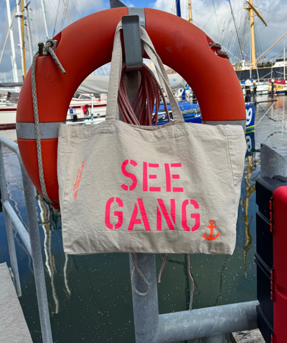 Strandtasche Shopper Bag Beige "Seegang"
