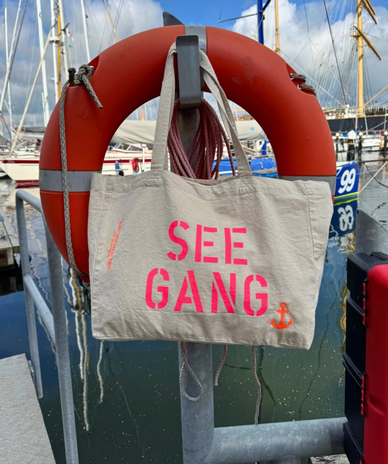 Strandtasche Shopper Bag Beige "Seegang"