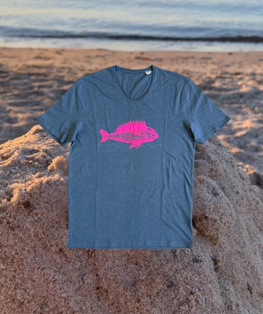 T-Shirt mausgrau "Fisch"