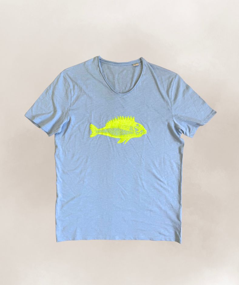 T-Shirt hellblau "Fisch"
