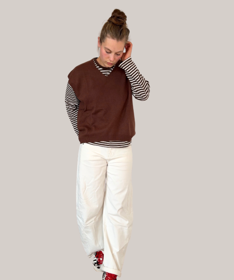 Kaschmirpullunder braun